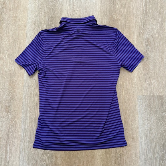 G/FORE G4 Perforated Men's Medium Purple Stripe Golf Polo Shirt NWT Retail $110 - Picture 2 of 8
